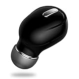Mini Single in Ear Bluetooth Ohrhörer Wireless Headset mit Mikrofon Wasserdicht Kopfhörer Freisprecheinrichtung Handys für Fahren Business (Schwarz)