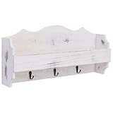 NQJIBUE Home Garden,Wandgarderobe Weiß 50x10x23cm H