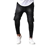 Chickwin Herren Jeans Bootcut Regular Slim Fit Straight Leg Denim Freizeithose Basic Stretch Hose Business Freizeit Büro Lange Jeans-Hose für Männer