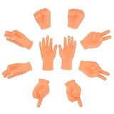 Willingood Mini Hands Kleine Hände, Winzige Fingerhände Fingerpuppen, Anti-Stress Spielzeug Zaubertrick Tricky Toys Party Favor für Halloween Weihnachten Spielparty (10 Stück)