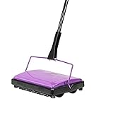 JUSTYINUO Bodenkehrer Teppichbodenreiniger Kehrmaschine Cleaner Home Office Teppiche Teppiche Unterschicht Teppiche Staub Papier Reinigung Pinselboden Push Besen (Color : Purple)