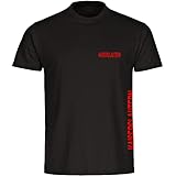 VIMAVERTRIEB® Herren T-Shirt Kaiserslautern - Brust & Seite - Druck:rot - Shirt Männer Fußball Fanshop Fanartikel - Größe:2XL schwarz