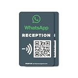 MESSAGENES | WhatsApp QR & NFC Personalisierbar | Kundendienst | 2 Stück Aufkleber Größe NFC Karte | Verbinden Sie Ihre Kunden mit WhatsApp | Empfangslösung