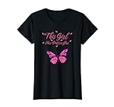 Mädchen mag Schmetterlinge Niedliche Wildtiere Natur T-Shirt