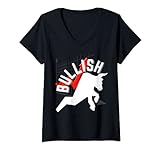 Damen BULLISH - Börse Aktien Aktie Bulle Dividende Cash T-Shirt mit V-Ausschnitt