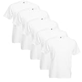 Fruit of the Loom 01 1036 2WS 5-Pack Valueweight T-Shirt, weiss, M