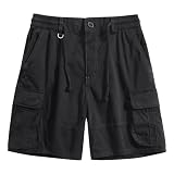 Generisch Kurze Hosen Herren Sommer Cargo Hose Baggy Luftige Shorts Wanderhose Abriebfeste Trekkinghose Utility Arbeitshosen Mit Kordelzug Leichte Sommershorts Schlicht H