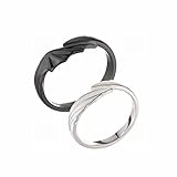 S925 Silber Teufel und Engel Paar Ring Ring für Männer für Frauen Oxidierter Edelstahl Verstellbare Öffnung Valentinstagsgeschenk