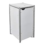 Hide Mülltonnenbox, Mülltonnenverkleidung, Gerätebox weiß // 60x63x115 cm (BxTxH) // Aufbewahrungsbox für 1 Mülltonne 140l Volumen