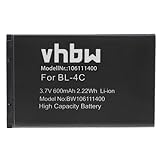 vhbw Li-Ion Akku 600mAh (3,7 Volt) kompatibel mit Olympia Outdoor Free, Vox Colour Handy Telefon Ersatz für BBA-07, BK-BL-4C