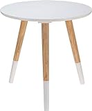Design Beistelltisch 40x39 cm weiß - Deko Sofatisch Couchtisch Holz Tisch rund