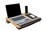 bensko Laptop unterlage aus Bambus 3in1 Laptop Tablet & Handyhalterung mit Mausunterlage & Handgelenkauflage Laptopkissen bis zu 17 Zoll für Schoß Tisch Bett & Sofa