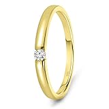 Miore Ring Damen 0.05 Ct Solitär Diamant Verlobungsring aus Gelbgold 8 Karat / 333 Gold, Schmuck