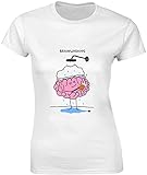 Brain Washing Funny Cartoon Damen T-Shirt bnft Gr. Large, weiß