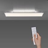 SellTec LED Panel flach 100x25, dimmbare Decken-Lampe mit indirekter Deckenbeleuchtung | Farbtemperatur mit Fernbedienung einstellbar, warmweiß - kaltweiß | Decken-Leuchte Wohnzimmer Küche Bad