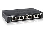 NETGEAR GS308 LAN Switch 8 Port Netzwerk Switch (Plug-and-Play Gigabit Switch LAN Splitter, LAN Verteiler, Ethernet Hub lüfterlos, robustes Metallgehäuse mit Ein-/Ausschalter)