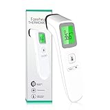 Fieberthermometer Kontaktlos Infrarot Thermometer Fieber für Babys, Erwachsene, digital Stirnthermometer mit Fieberalarm, 1S genauen Messungen, °C/°F Schalter, LCD-Bildschirm und Speicherabruf