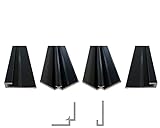 ORIGINAL PlateART Aluminium Profil Set Nische für 3mm Duschrückwand oder Küchenrückwand (Schwarz matt) 2 x Inneneck-Profil, 2 x Abschluss-Profile), 250 cm Länge)