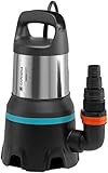 GARDENA Schmutzwasser-Tauchpume 20000 aquasenso Set; Automatic-Funktion, für Schmutzpart. bis 35mm, 750W; enthält Schmutzwasser-Tauchpumpe 20000 aquasenso und Flachschlauch-Set 3mm (1 ½ Zoll)