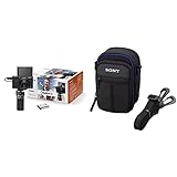 Sony RX100 III Creator Kit | Premium-Kompaktkamera mit Aufnahmegriff VCT-SGR1 (1.0-Typ-Sensor, 24-70 mm F1.8-2.8 Zeiss) & LCSCSJ LCS-CSJ Universaltasche für Cyber-Shot W-, T- und N-Serie, Schwarz