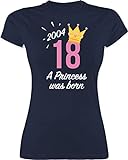 18. Geburtstag - 18 Geburtstag Mädchen Princess 2004 - M - Navy Blau - Geschenke zum 18 Geburtstag mädchen - L191 - Tailliertes Tshirt für Damen und Frauen T-Shirt
