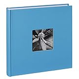 Hama Fotoalbum Jumbo 30x30 cm (Fotobuch mit 100 weißen Seiten, Album für 400 Fotos zum Selbstgestalten und Einkleben) hellblau