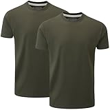 Charles Wilson 2er Packung T-Shirts mit Rundhalsausschnitt (XL, Khaki (0824))