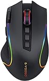 Niceon Gaming Maus kabellos RGB Wiederaufladbare, 9 Programmierbare Tasten, Langer Stunden Akkulaufzeit, Ergonomische Optische PC Mouse
