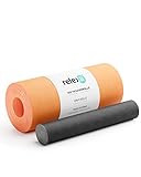 RELEXA 2in1 Faszienrolle Orange / Schwarz, 2-teiliges Selbstmassagegerät mit herausnehmbarem Kern, mittlere Härte 35 x 14 cm (L x Ø)