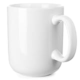 SHOWFULL 20 Unzen Große Tasse, 600ml Porzellan Extra Riesige Große Keramiktasse für Tee Kaffee Heiße Schokoladensuppe, Weiß