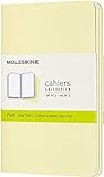 Moleskine Cahier Journal (3er Set Notizbücher mit blanko Seiten, Kartoneinband und Baumwollstickerei, Pocket 9 x 14 cm, 64 Seiten), Sanftgelb