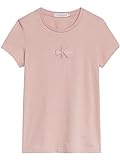 Calvin Klein Mädchen T-Shirt Kurzarm Micro Monogram Top IG0IG01221 Rosa 8 Jahre