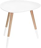 Design Couchtisch weiß - Retro Beistelltisch 48 cm - Holz Deko Tisch Sofatisch