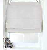 Raffrollo Ösenrollo Dimout Weiss/grau Blickdicht Verdunkelung Breite ca. 80 cm x Höhe ca. 130