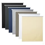 WOLTU Verdunklungsrollo ohne Bohren Beige 120x160cm (BxH), Thermorollo Klemmfix Fensterrollo Seitenzugrollo easyfix Verdunkelung Rollos Sichtschutz und Sonnenchutz, Klemmrollo für Fenster & Tü