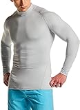 TSLA Herren UPF 50+ Langarm Rash Guard, UV/SPF Quick Dry-Schwimmen-Hemd, Wasser Brandung Schwimmen Shirts, Msr19 1pack - Light Grey, S