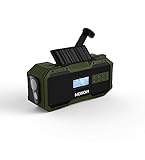 Noxon Dynamo Solar 411 grün, DAB+ Radio, UKW, Bluetooth, Solar, Dynamo, Akku, SOS, Notfall, Taschenlampe