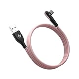 skyrabbiter Ladekabel Magnet USB-C-Kabel, rechtwinklig, 90°-Winkel, USB-A-zu-C-Flüssigsilikon-Schnellladekabel Druckerkabel Kaufen (Pink, One Size)