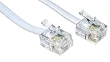 rhinocables Hochgeschwindigkeits-RJ11 ADSL-Kabel Premium Qualität führen High Speed Stecker BT Internet Breitband Modem Router Telefon Draht (5m, Weiß)