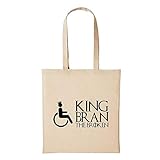 Hellweg Druckerei Jutebeutel für Game of Thrones Fans König Bran Geschenk-Idee für Damen und Herren Tasche Baumwolle für Freunde und Familie