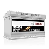 Bosch S5 008 Autobatterie 77 Ah - 780 A - 12 V, Blei-Säure-Batterie für Fahrzeuge ohne Start-Stopp-Automatik - Polarität: links - rechts +, 278 x 175 x 190 mm - für Kfz mit hohem Stromb