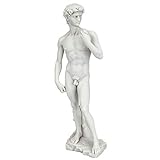 Design Toscano Statue David aus Marmor-Kunstharz, Maße: 7,5 x 11,5 x 30,5 cm