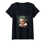 Damen Beethoven T-Shirt mit V-Ausschnitt