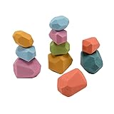 GAID 1Set Regenbogenblöcke blockiert mit Holzstapel gestapelter Steinspielzeug -Farbspielzeug Konstruktor Holzspielzeug (Color : Style 13)