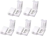 XYWHPGV 2P LED-Streifen-Verbinder, lötfrei, für einfarbige 3528, 2-Leiter-Lichtleiste zum Streifen, 5 Stück (be7bf 502bd 6e087 994fa 5976c 002