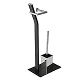 AllRight Stand WC-Garnitur 71cm Silber-anthrazit WC-Bürste WC-Bürstenhalter Toiletten Papierhalter Badset