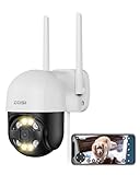 ZOSI 2,5K WLAN Pan Tilt Überwachungskamera mit Plug-in Strom, WiFi Kamera Outdoor 355°/140° Schwenkbar, Automatisch Verfolgung, 2-Wege-Audio, C289