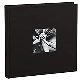Hama Fotoalbum Jumbo 30x30 cm (Fotobuch mit 100 schwarzen Seiten, Album für 400 Fotos zum Selbstgestalten und Einkleben) schwarz