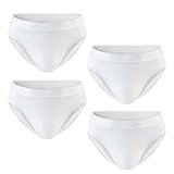 Hunter&Hawks Herren 4er Pack Bambus-Slips, Größe S-6XL, Weich, Antibakteriell und Atmungsaktiv Unterwäsche, Perfekte Passform, Cool Dry Herren-Slips, Weiß, Multipack…