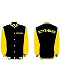 Shirt-Panda Herren College Jacke · Dortmund Fan · Brust & Rücken bedruckt · Baseball Jacke Damen Herren · XS-3XL· Schwarz-Gelb · Null-Neun ·